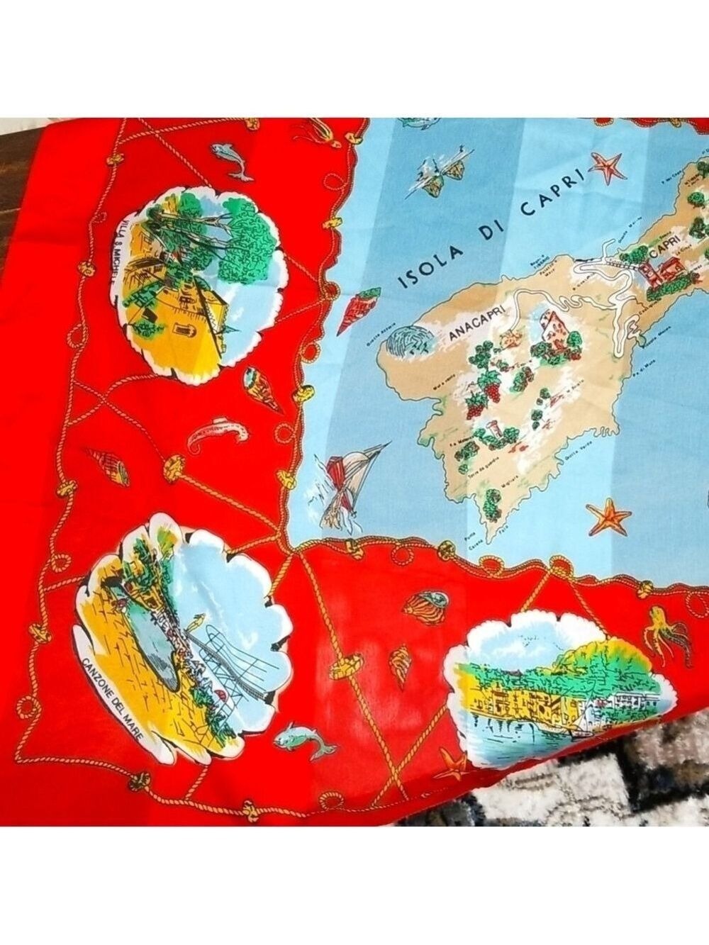 Scarf,made in Italy. 30inches square. Lightweight. - Picture 3 of 5